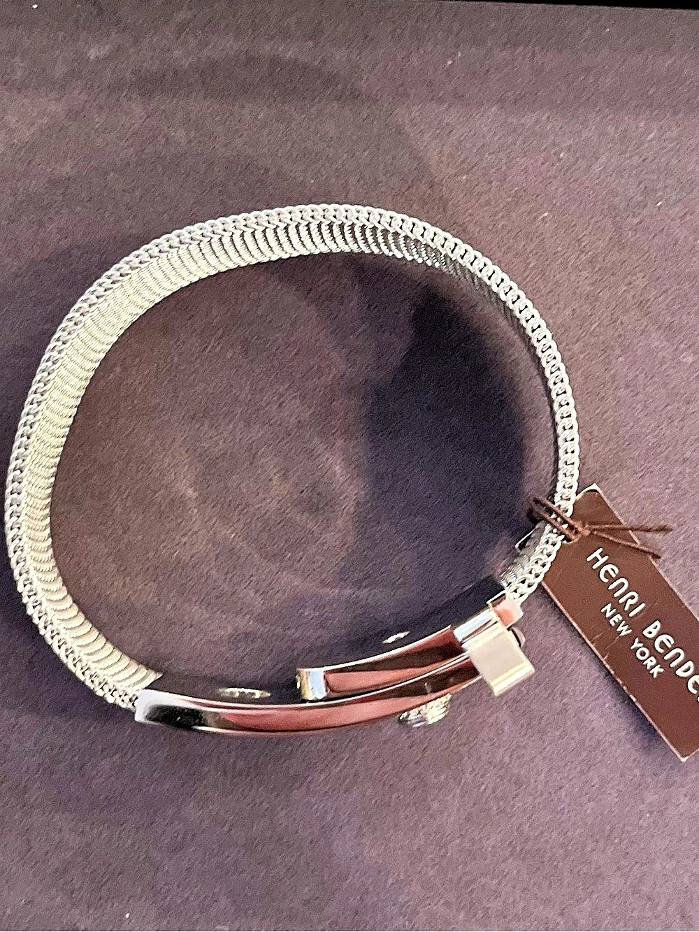 Henri Bendel Mesh Bracelet in Silver & Pink NWT